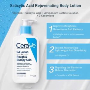 Cerave Sa Lotion For Rough & Bumpy Skin Vitamin D, Hyaluronic Acid, Lactic Acid & Salicylic Acid Lotion (237ml)