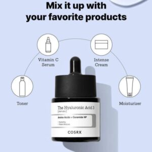 Cosrx Pure Sodium Hyaluronic Acid 3% Serum, Hydration & Moisture Boosting Facial Serum For Fine Lines & Wrinkles, Plump & Repair Dry Skin 20ml