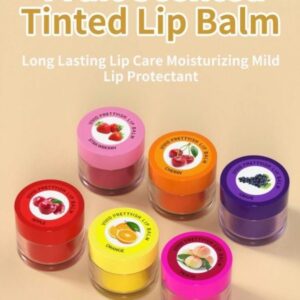 Fruity Delight Lip Balm, Glossy Finish For Soft, Hydrated Lips (6 Pcs)